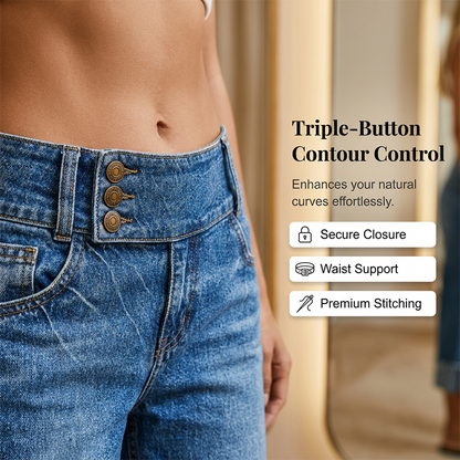 👖 52% OFF NOW! 💙 Women's Wide Leg Cropped Jeans – Button high waist & relaxed fit – Stretchy denim, perfect for casual or chic looks ✨🌸