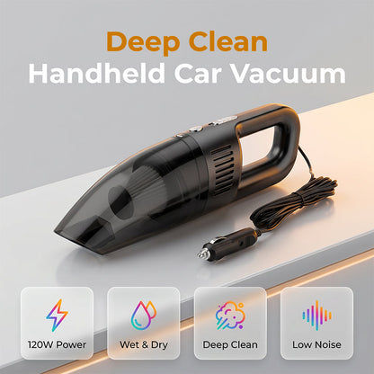 🚘🔥120W Handheld Car Vacuum Cleaner Cordless Wet Dry Dual Use for Home and Vehicle – Keep Your Car Fresh Anytime, Anywhere✨